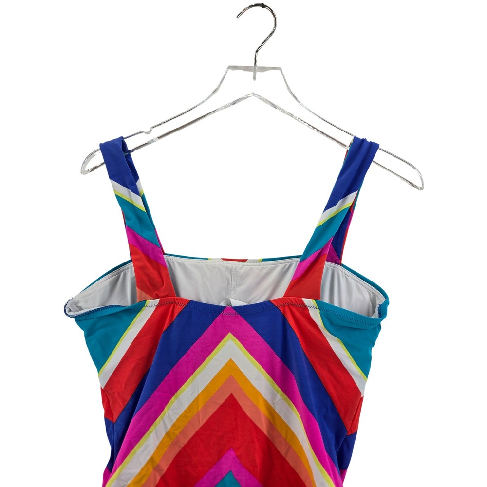 Trina Turk Sunset Chevron One Piece Swimsuit Multi Color Striped Womens 12 - Picture 6 of 11